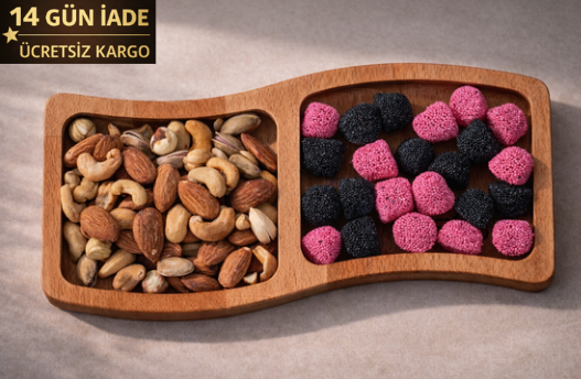 El Yapımı Ahşap Çerezlik – Doğal Sunum Tabağı